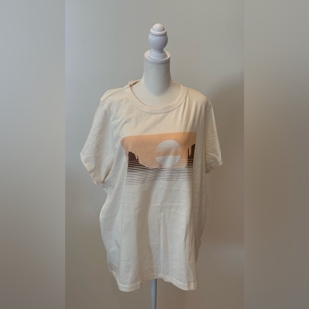 Madewell Beige Graphic Short Sleeve Tee